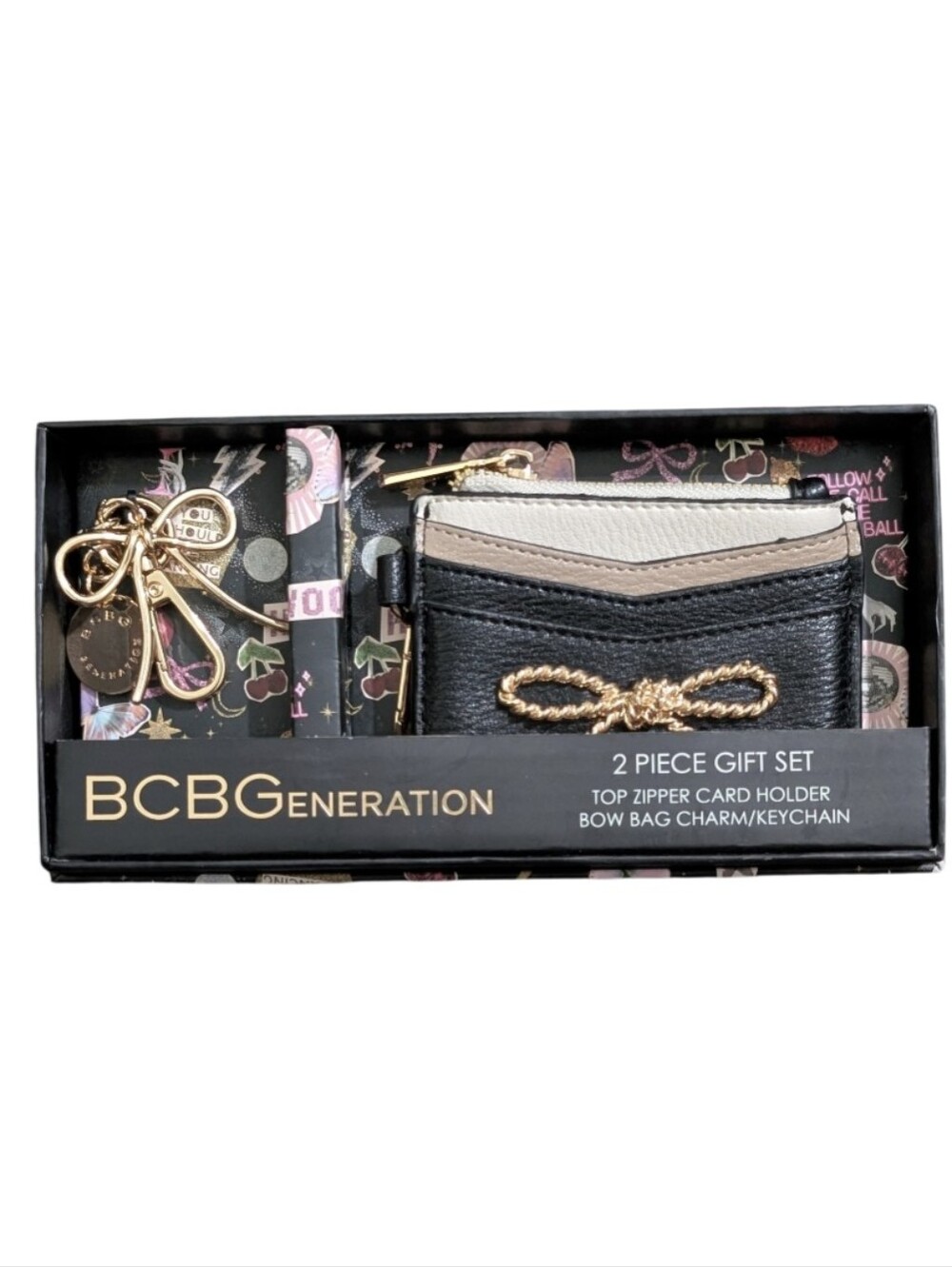 BCBGeneration Black and Pink Graphic Gift Box